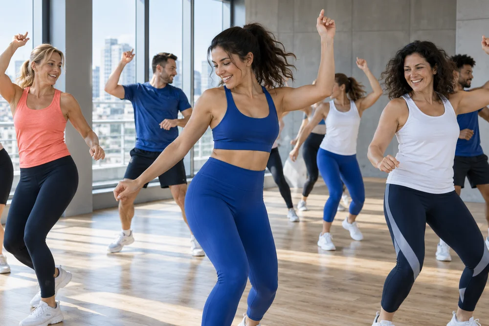 Escena conceptual de una clase de Zumba