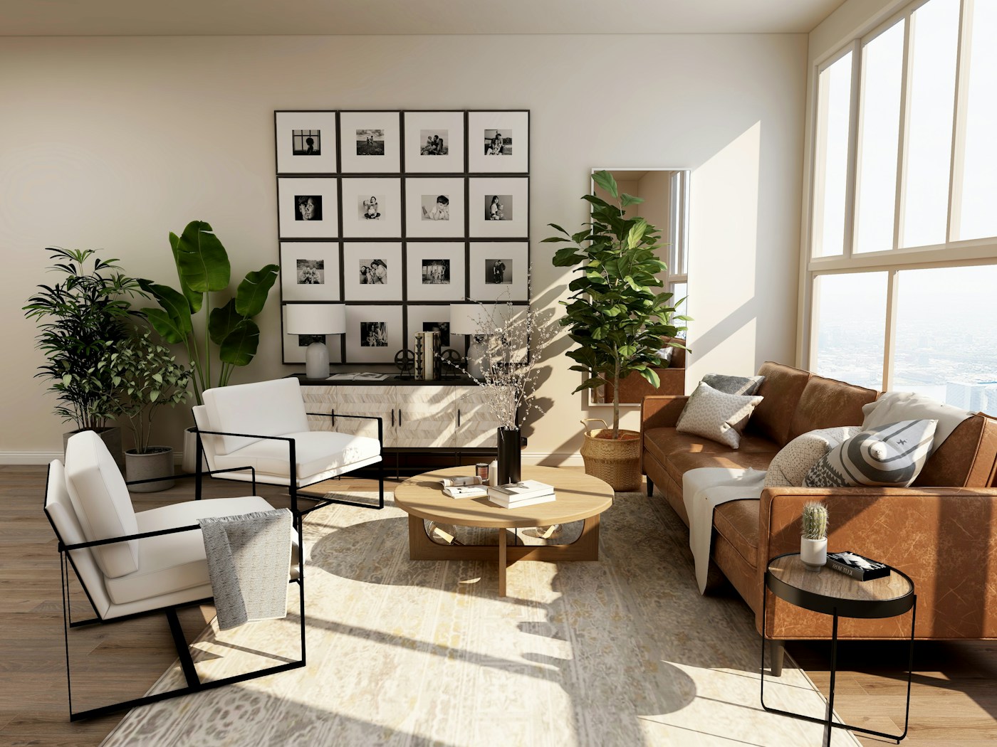 Salón luminoso de referencia para imaginar un nuevo hogar