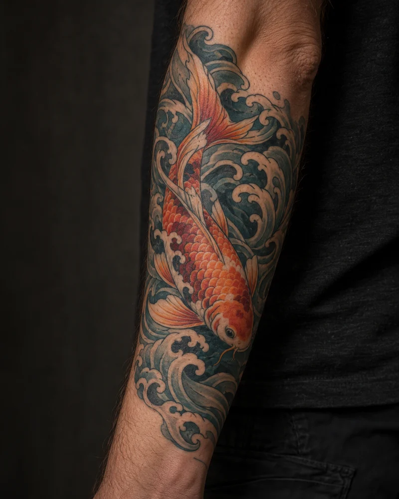 A color sobre antebrazo: A contracorriente. Imagen generada.